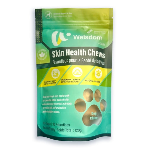 Skin Health Chews for Dogs – Omega-3 & Antioxidant Support (30 Soft