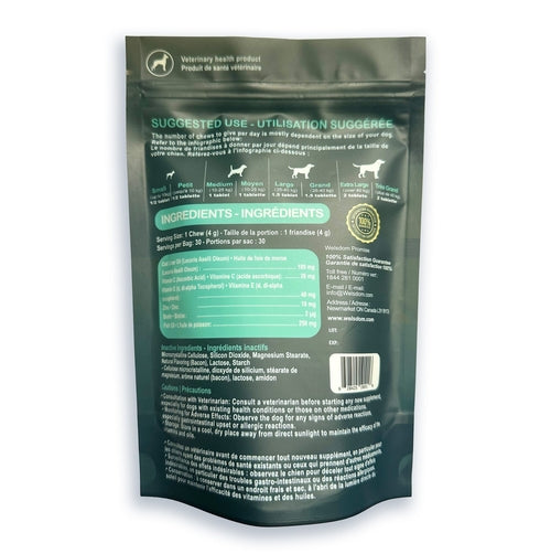 Skin Health Chews for Dogs – Omega-3 & Antioxidant Support (30 Soft