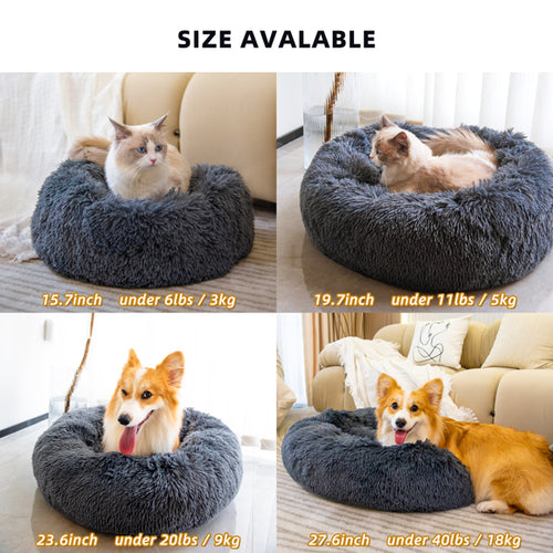 luxury Pet Beds for Cats Dog Bed Washable Anti Anxiety Fluffy Dog Bed